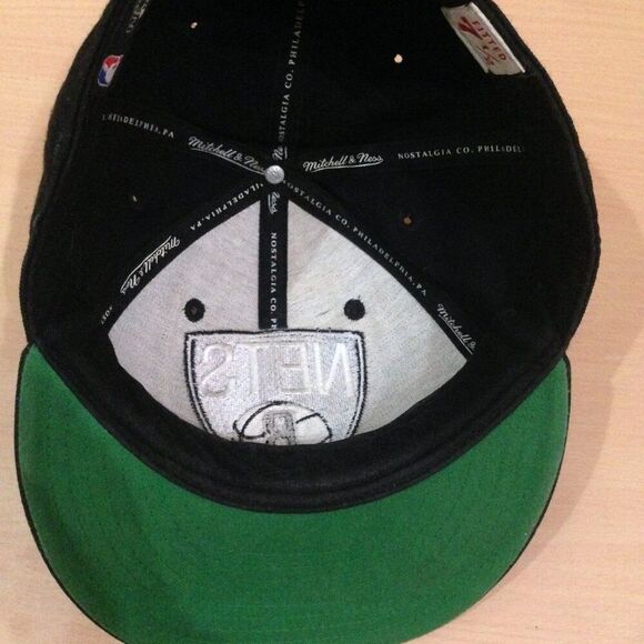 Men's Mitchell & Ness OFFICIAL Brooklyn Nets NBA Flat Brim Hat Size 7 1/2 7.5 - Picture 6 of 9